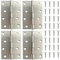 Roellgs 4 Piece Hinge Set 100mm × 70mm, Stainless Steel Hinges for 4 Inch Doors, Hinges for Interior and Exterior Doors, Hinges for Wooden Doors, Ball Bearing Door Hinges