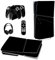 PlayVital Full Set Skin Sticker für ps5 Slim Konsole Disc Edition,Aufkleber Vinyl-Skin Stickers Schutzfolie Folie für ps5 Controller,Ladestation, Headset,Medienfernbedienung-Schwarz
