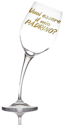 Aurìca ¿Quieres ser mi padrino? Copa de vino personalizada - Un regalo § original para pedir a la persona especial que se convierta en el padrino de tu hijo