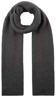 TOM TAILOR Herren Basic Schal aus Rippstrick, 10617 - Black Grey Melange, ONESIZE