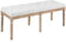 HOMCOM Banc Bout de lit Banquette capitonnée Style Vintage français Rembourrage épais revêtement Tissu Aspect Lin Pieds en Bois Massif crème