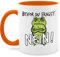 Tasse Tassen 325ml - Statement Sprüche - Bevor du fragst: Nein! - Frosch - Schwarz - 325 ml - Orange - froschtasse spruchtasse sarkasmus nö kaffeetasse froschtassen spruchtassen spruch nein