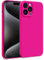 MyGadget Hülle für iPhone 15 Pro Max - Zweilagige Handyhülle mit Kameraschutz - Cover mit Innenfutter & Silikon außen - Magenta Rot