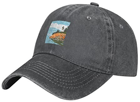 Deserted Island Hancock County Off The Coast of Maine Baseball Caps Unisex Cowboyhut Casquette Cap Vintage, Deep Heather, One size