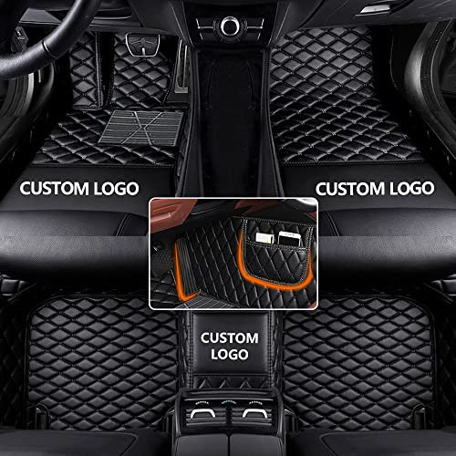 Anpassen Auto Fußmatten für SEAT Ateca Arona Ibiza Leon Toledo Tarraco FR, PU-Leder wasserdichte rutschfeste Auto Fussmatten Set Schwarz