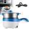 BAOSHIDAER 12V/24V Car Electric Frying Pan with Steamer, 2L Non-Stick Electric Skillet 18cm, Electric Hot Pot Mini Travel Cooker for Pasta, Noodles, Vegetables, Meat, Eggs,24VGreen