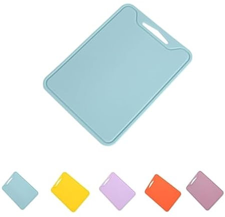 Chopping Board, Food Grade Silicone Flexible Cutting Board, Extra Thick Boards, Silicone Double-Sided Usable Cutting Board, Colored Mat Set, Non Slip Sheets (Blue)