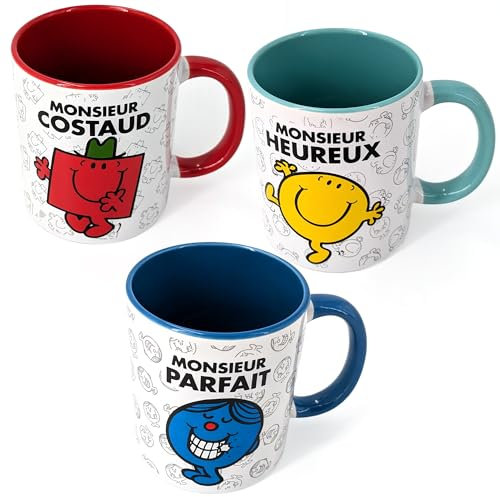 Lot de 3 Mugs Monsieur Monsieur Madame modèle Monsieur Multicolore