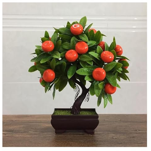 Künstliche Blumen, Bonsai-Pflanzen, künstlicher Orangenbaum, hohe künstliche Orangenbaumpflanzen, künstlicher Orangenbaum im Topf mit Zweigen und Früchten, künstliche Bäume for moderne Heim- und Büro-