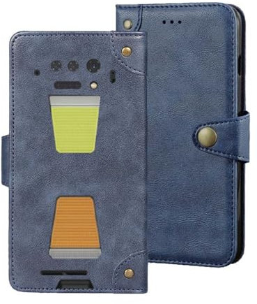 Auotu Cuir PU Coque with Protection de la caméra Flip Bookstyle Magnétique Housse Étui Cover Case pour Unihertz 8849 Tank 2 Pro Smartphone (Bleu)