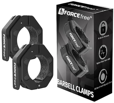 Quick Release Olympic Barbell Collars 2 (Pair) - Non-Slip Weightlifting Barbell Clips for Secure Powerlifting, Home & Gym - High-Strength Metal Bar Clamps