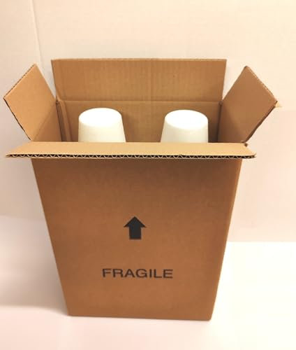 Kit imballo per la spedizione di bottiglie, portabottiglie in polistirolo più scatola di cartone (Per 2 bottiglie)