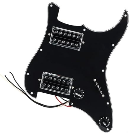 Schlagbrett Tonabnehmer Schwarzer Humbuck-Tonabnehmer HH Guitar Loader Schlagbrett Vorverdrahtetes Montageset für Strat-E-Gitarre