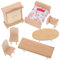 ibasenice 1 Set Mini Tisch Und Stühle Puppenhausmöbel Puppenhauszubehör Puppenhauszubehör Puppenschrank Puppenmöbel Puppenstuhl Puppenbett Puppenhausmöbel Holz