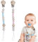 KOQAIIZ 2 Stück Schnullerkette aus Holz, Schnullerband für Babys, Baby Schnullerkettenclips, Schnullerketten für Mädchen und Junge