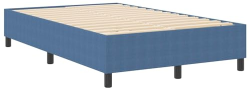 vidaXL Plattformbettgestell Blau 120 x 200 cm Cordstoff | Schlanker, moderner blauer Rahmen, Robustes Holzwerkstoffmaterial, Fixer Aufbau mit nur einem Schraubendreher