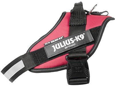 IDC Powergeschirr, M, Viva Magenta - Reflektierendes Hundegeschirr mit Logo-Feld, verstellbar, atmungsaktiv, Bewegungsfreiheit, Oeko-TEX Zertifiziert, für kleine, mittlere & große Hunde
