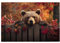 Cafemira 1000 pcs Wooden Jigsaw Puzzle for adults,Bear outside wooden fence,Every Piece is Unique,Exercise Hands on Skills and Thinking,Ideal for Relaxation and Family Fun,gift for animal lovers