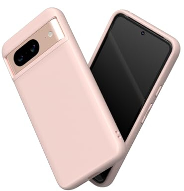 RhinoShield Case kompatibel mit [Pixel 8] | SolidSuit - Stoßdämpfende & schlanke Schutzhülle mit Premium Finish - 3.5 Meter Fallschutz - Samtrosa