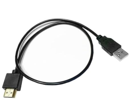 Guaber Câble d'alimentation USB 2.0 mâle vers HDMI mâle 0,5 m pour bureau, téléviseurs, moniteurs,