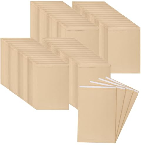 TAICHEUT Confezione da 100 buste in carta kraft autosigillanti, formato A5/C5, design senza finestra per ufficio, casa, spedizione (230 x 160 mm)