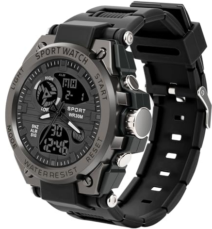 AOOSU Uhren Herren Digitaluhr, Analoge Oder Digitale Sportuhr Outdoor Tactical Watch Digital Herrenuhr Wasserdicht Armbanduhr Herren Militär Uhr mit Datum, Wecker, Stoppuhr, Leuchtendes Display