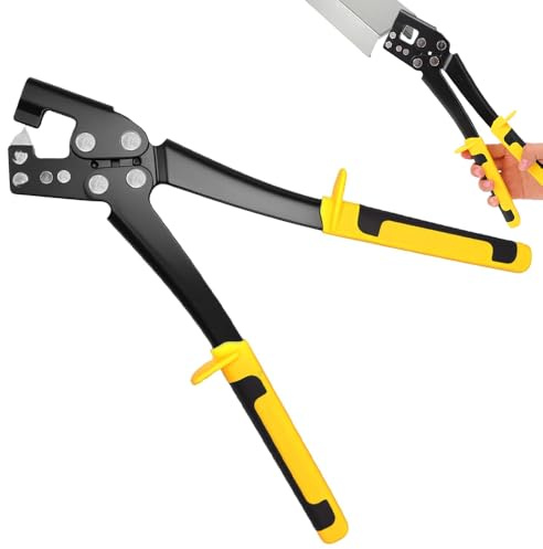 Profil Verbundzange Trockenbau 300mm Profilverbundzange 0,4-0,8 Trockenbau Zange Crimpzange Leichte Stahlkiel-Lochzange Mit Griff Bolzen Crimper für Metallprofile Gipskartonarbeiten Dekorationsdecken