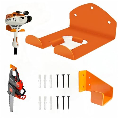 XingFuDM Garage Storage Organizer Trimmer Rack 2 Stück Garagenaufbewahrung Set, Rostfreie Edelstahl Wandhalterung für Rasentrimmer Motorsensen Halterung Aufhänger zur Werkzeugaufbewahrung in Garage