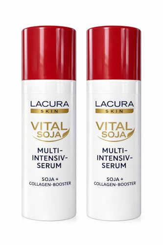 LACURA Skin Vital Soja Multi-Intensiv-Serum 2x30 ml – Gesichtsserum ab 45 – mit Sojaöl, Arganöl & Collagen-Booster – Glättend & Elastizitätsfördernd – Vegan