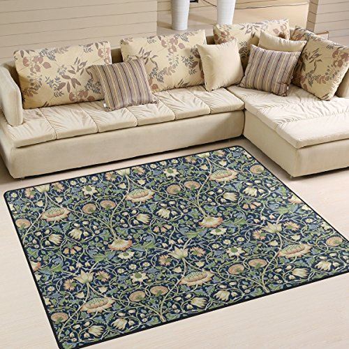 Ingbags Teppich mit William Morris-Motiv, für Wohn- und Schlafzimmer, als Spieleteppich, robuste Heimdekoration, 1,60 m x 1,22 m, Polyester, multi, 63 x 48 Inch