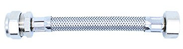 Flexible Tap Connector 15mm x 1/2 x 150mm Long Braided Hose for Taps, Toilets, etc