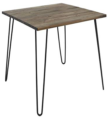 invicta INTERIOR Esstisch Scorpion 70cm - schwarz braun - Akazienholz | Massiv, 3 Sitzplätze, stabile Konstruktion, natürliche Optik, wohnlicher Look, Unikat, Metallgestell