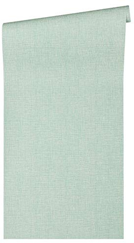 Architects Paper Absolutely Chic Non-Woven Wallpaper in Textile Look 10.05 m x 0.53 m Metallic Blue Green Made in Germany 369769 36976-9