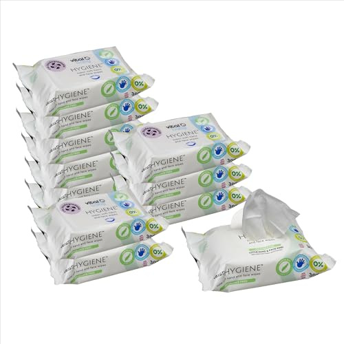 Vital Baby 12 x 30 Hand & Face Wipes, Fragrance Free | Hypoallergenic | Soft, hypoallergenic wipes gently clean sticky hands and faces without alcohol, making them ideal for meals and travel.