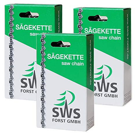 3 Stück SWS Forst GmbH Sägekette Vollmeißel 325 1,5 mm 76 TG kompatibel mit Dolmar Husqvarna u.a