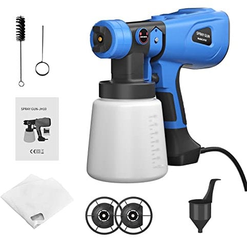Electric Spray Gun 550W, Advanced Handheld Paint Sprayer with 3 Spray Patterns and 1000ml/min Paint Sprayer 1000ml Detachable Container Adjustable Valve Knob Fence Paint Sprayer