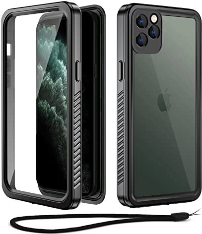 Beeasy for iPhone 11 Pro Case Waterproof Shockproof Dustproof, Built-in Screen Protector Full Body Heavy Duty 360° Protective, Front Back Phone Case for iPhone 11 Pro(5.8”), Black