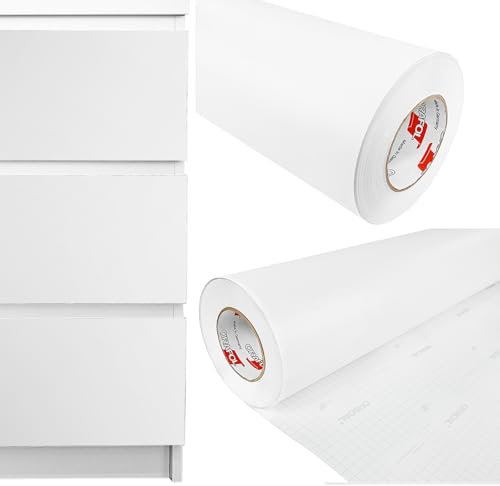 DecoMeister Möbelfolie selbstklebend 100x150 cm | Einfarbig Klebefolie für Möbel | Klebefolie Möbel - einfache Anwendung, ideal für die Renovierung von Küche oder Bad | Möbelfolie | Weiß Matt