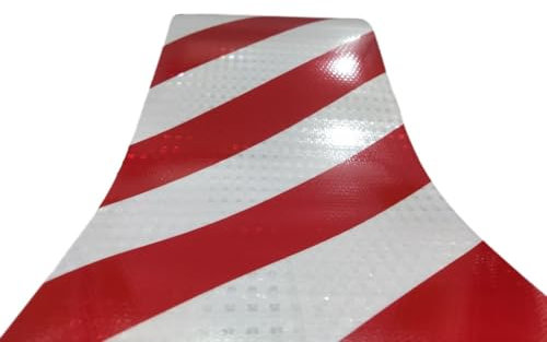 WEKOW 20CM × 3M Nastro Riflettente Rosso Bianco Nastro Adesivo Di Avvertenza Per La Sicurezza Notturna Nastro Adesivo Riflettente Adesivo Per Pellicola (1)