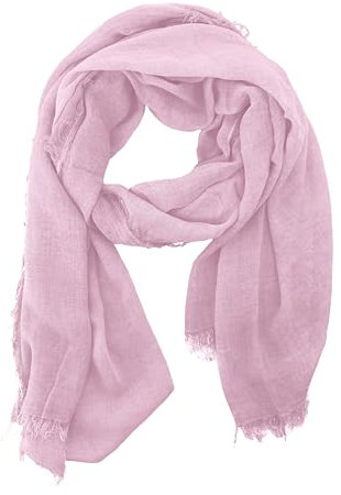 JOPHY & CO. Écharpe pour Femmes Homme Elégant et léger Etole rectangulaire douce en fibre d'eucalyptus Couleurs unies ou fantaisie (Rose)