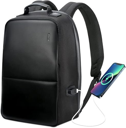 BOPAI Mochila Portátil 15.6 Pulgadas Mochila de Hombre Antirrobo con Puerto de Carga USB Negro