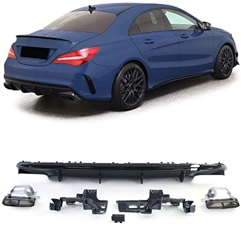 Sport Heckdiffusor Schwarz Glanz Endrohre Schwarz für Mercedes CLA C117 16-19