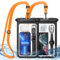 HWeggo Waterproof Phone Pouch,10.5'' Extra Large IPX8 Waterproof Phone Case with Lanyard Compatible with iPhone 16 Pro Max/15/14/13/12,Samsung S24 Ultra etc(Suitable for Most Phone Models) Black*2