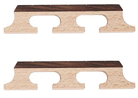 Tyenaza Banjo-Brücke, 2 Stück 5-saitige Hartholz-Gitarrenbrücke, Gitarrenteile, Ersatz aus Ahorn und Holz für 5-saitiges Banjo-Zubehör