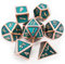Haxtec Metal DND Dice Set Copper Teal Polyheral Metall Würfel for RPG D&D Dungeons and Dragons Gifts W/PU Leather Polyeder Dice Bag