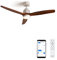 CREATE / WINDSTYLANCE DC/Ventilador de techo con luz blanco aspas madera oscura con Wifi y mando / 40W, Silencioso, Ø132 cm, 6 velocidades, temporizador, verano-invierno, doble altura, motor DC