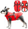 Voarge Hundejacke Winterweste Jacken, Hundemantel mit Geschirr für Kleine Hunde Hundemantel Wasserdicht Maschinen Waschbarer Reflektierender Streifen Design Haltbarer D-Ring (Rot, S)