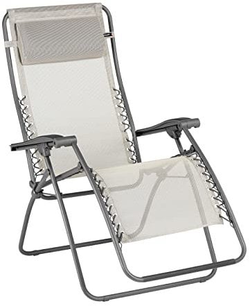 LAFUMA MOBILIER - Gepolsterter Relaxsessel Zero Gravity RSXA - Klappbarer Liegestuhl für Terrasse, Garten -Strapazierfähiges Batyline®-Gewebe -Mehrpositionenliege, Komfortabel, Frankreich -Roggenbeige