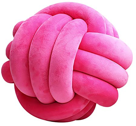 GYCS Weiche Knoten Ball Kissen Knoten Kissen knotenkissen Bett Gefüllte Kissen Wohnkultur Kissen Ball Plüsch Bett deko Werfen gut gut abgedichtet-Padded,Rot,28cm