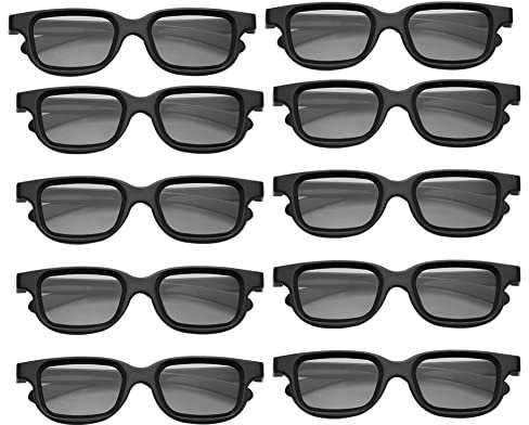 Dciustfhe Lot de 10 lunettes polarisées passives 3D pour TV 3D vrais cinémas 3D pour jeux 3D et cadre TV